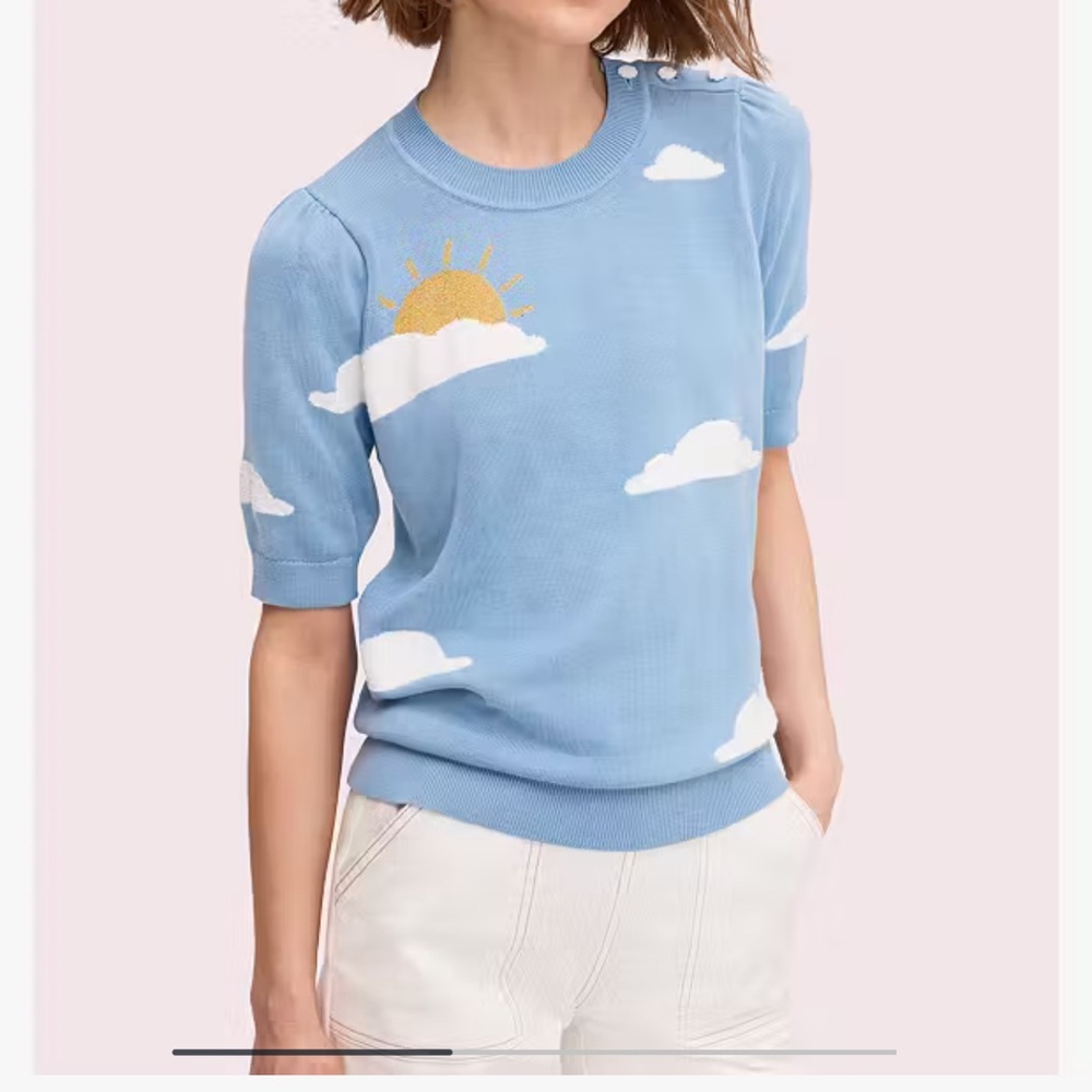 Kate Spade Blue Sun and Cloud Print Sweatshirt